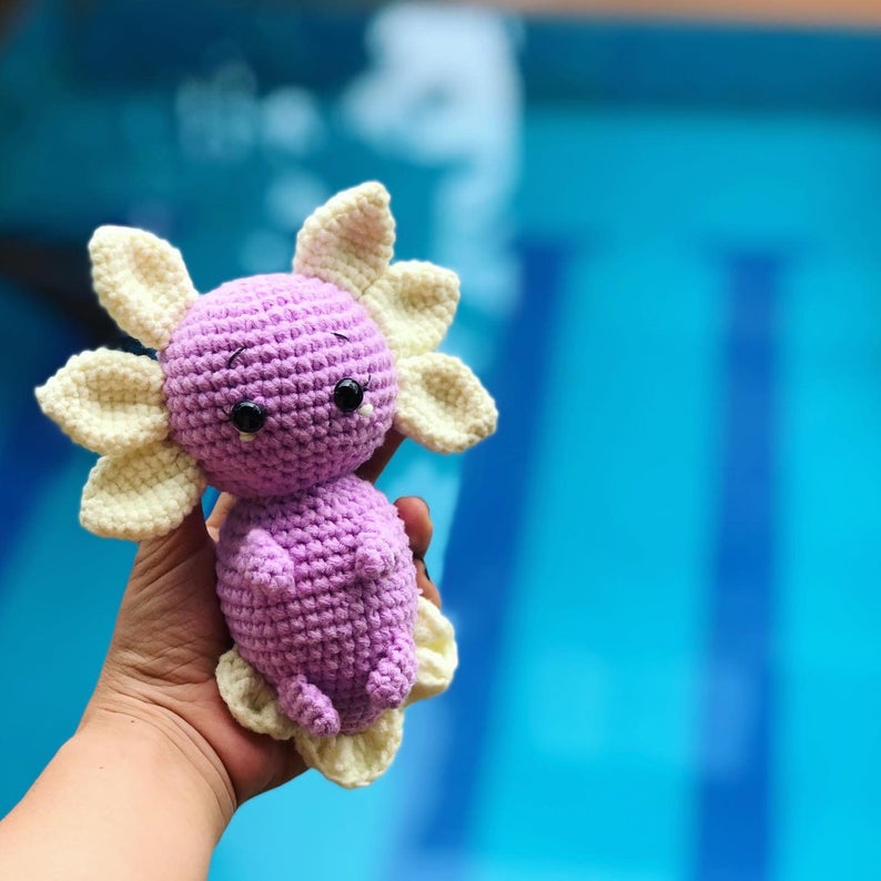 Axolotl crochet toy plushie axolotl cute and funny axolotl gift crochet axolotl for baby