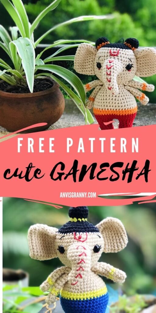 Ganesha free crochet pattern, Ganesha free crochet pattern &#8211; Lord Ganesha Ganpati free amigurumi doll pattern
