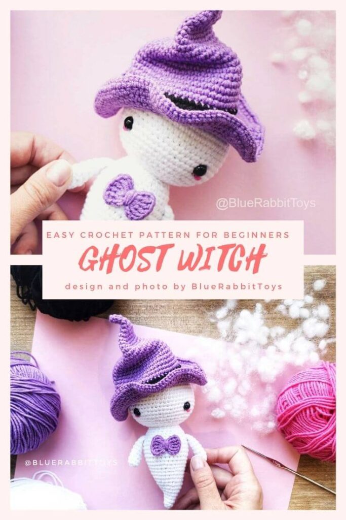 Halloween bluerabbittoys witch ghost amigurumi crochet pattern