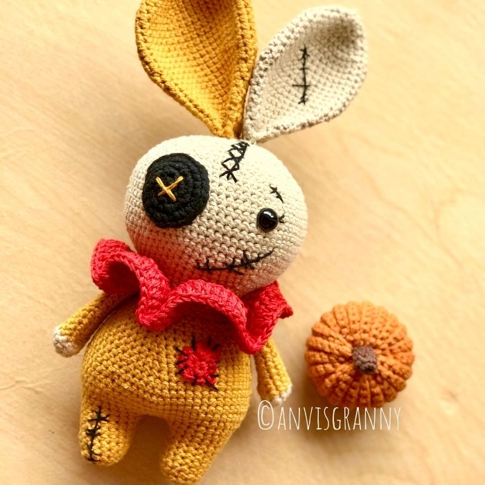 Crochet bunny voodoo amigurumi pattern for Halloween