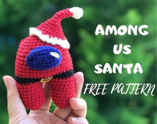 among us amigurumi pattern free, AMONG US SANTA &#8211; Amigurumi free crochet pattern