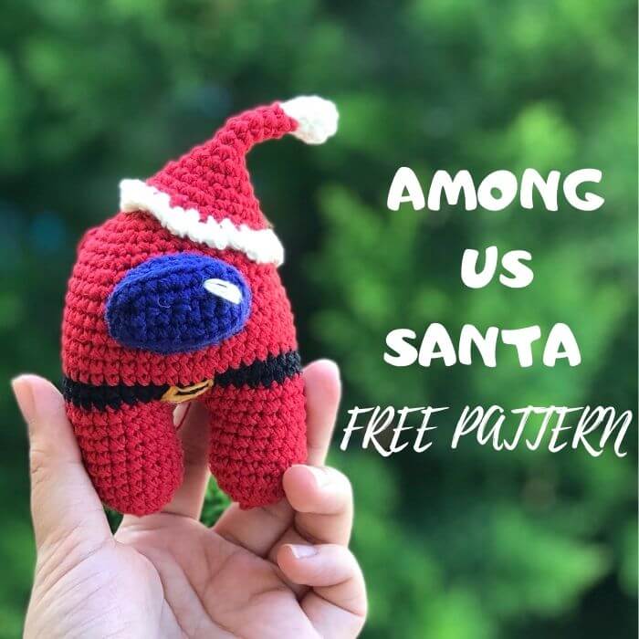 Among us Santa Amigurumi Christmas ornament crochet pattern