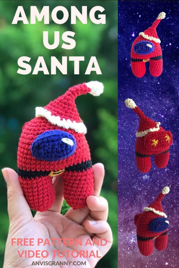 Among us Christmas crochet ornament free pattern