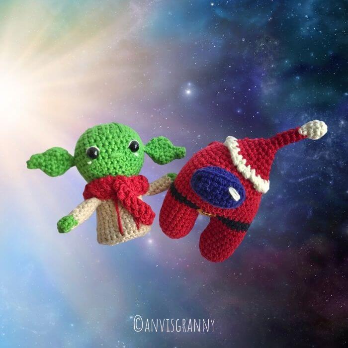 Christmas Among us amigurumi crochet pattern for beginners