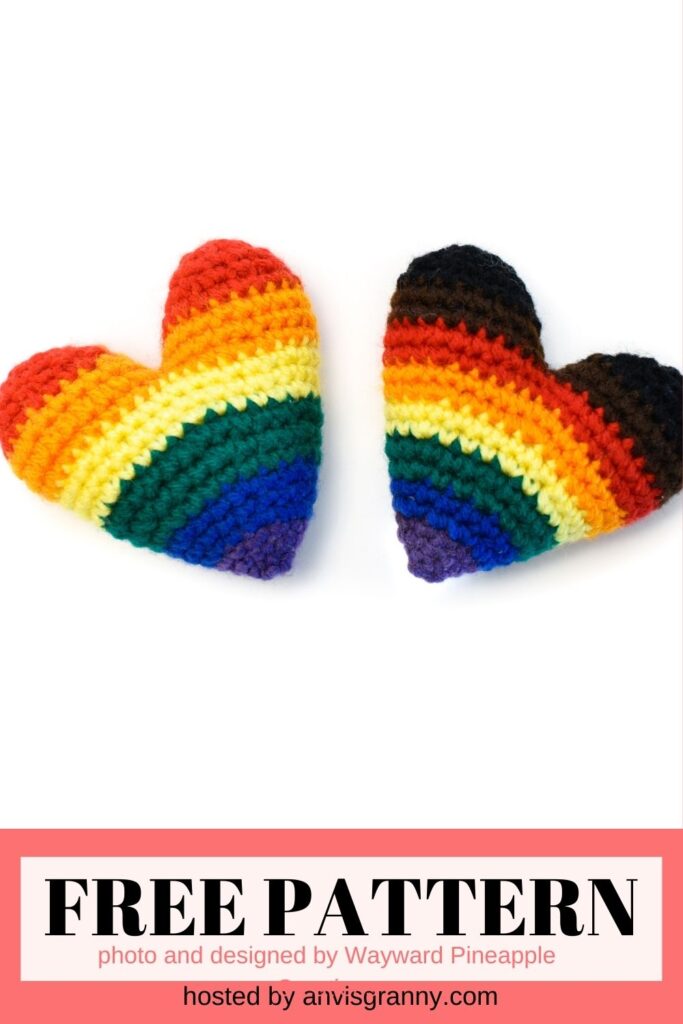 Pride Flag Hearts Amigurumi Pattern free