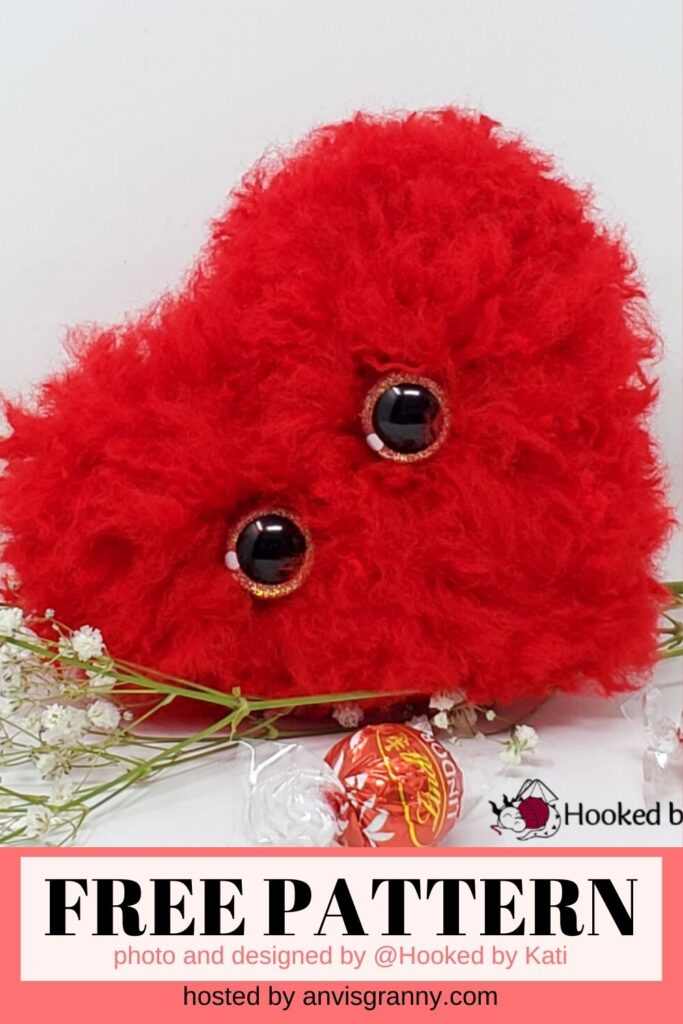 fluffy heart crochet pattern