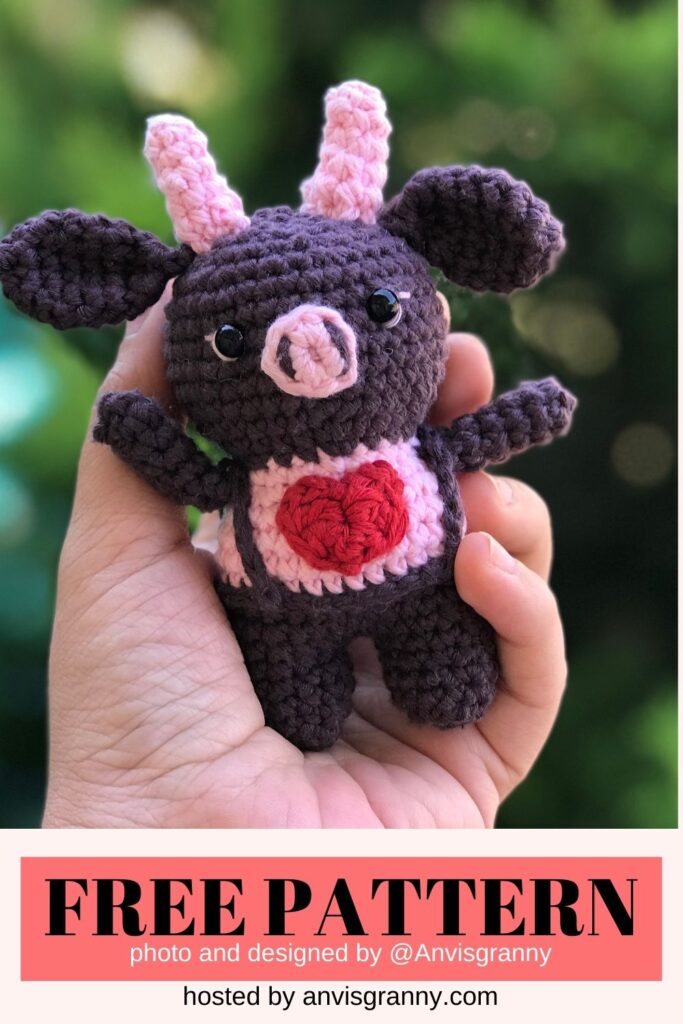 Valentine ox amigurumi crochet pattern free for beginner