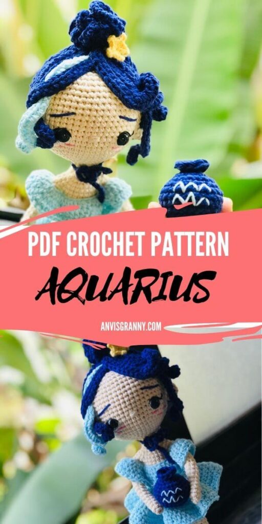 Zodiac Aquarius Princess Crochet Doll Amigurumi pattern