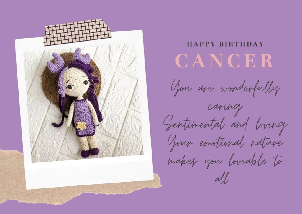 Cancer Zodiac sign Birthday Card
