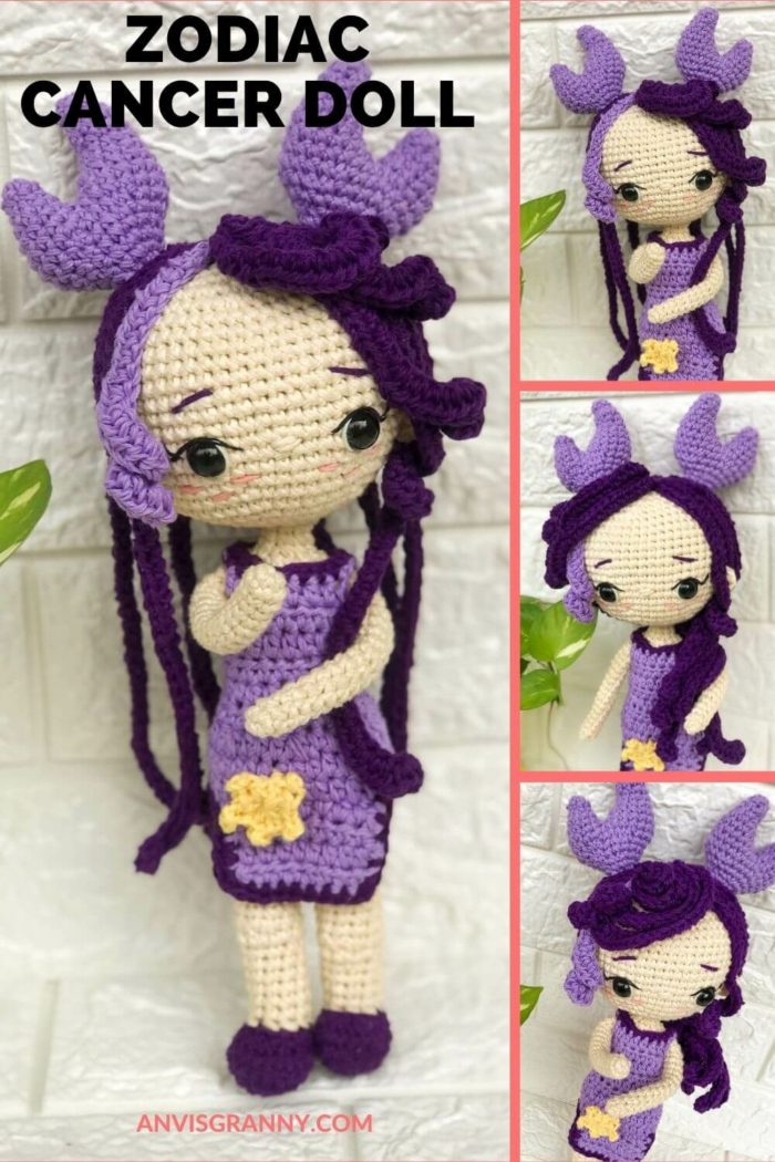 cancer zodiac doll amigurumi crochet pattern