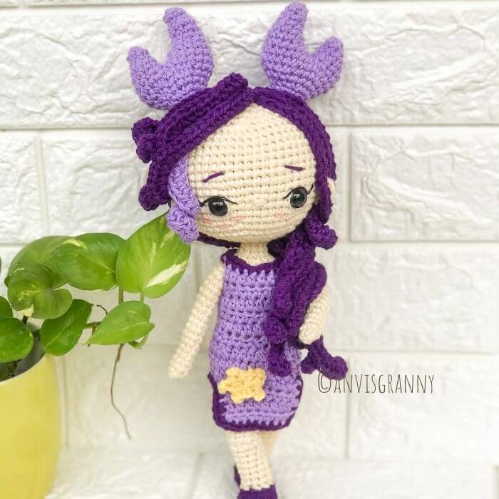 cancer zodiac crochet amigurumi doll pattern