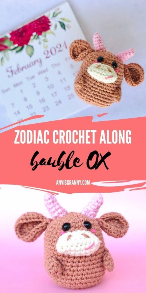 Zodiac amigurumi ox free pattern and video tutorial for beginners