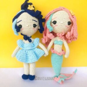 Pisces and aquarius zodiac amigurumi doll - mermaid crochet pattern