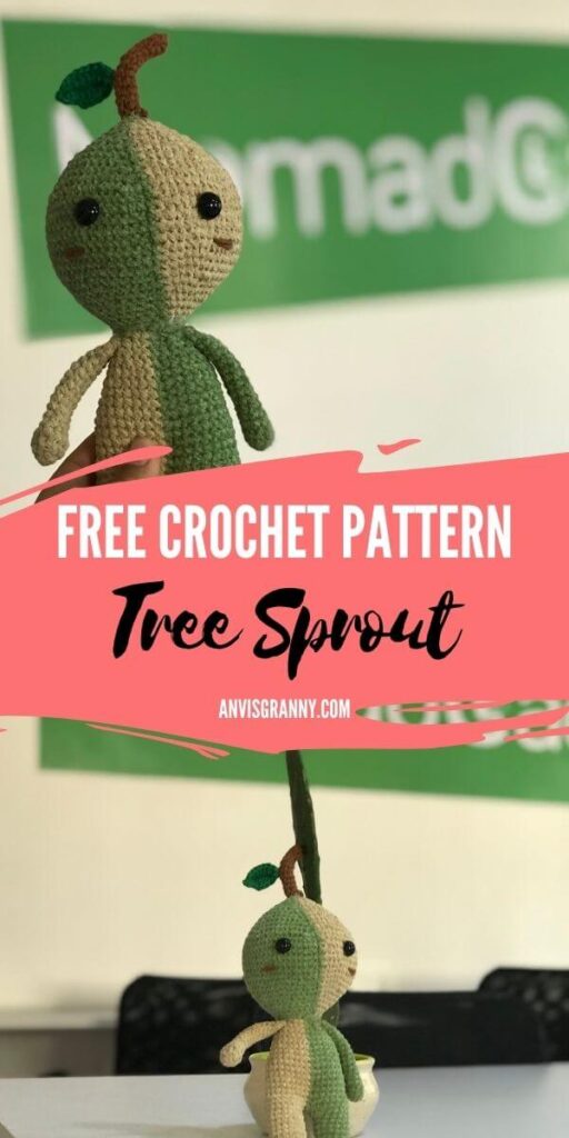 tree sprout amigurumi free crochet pattern