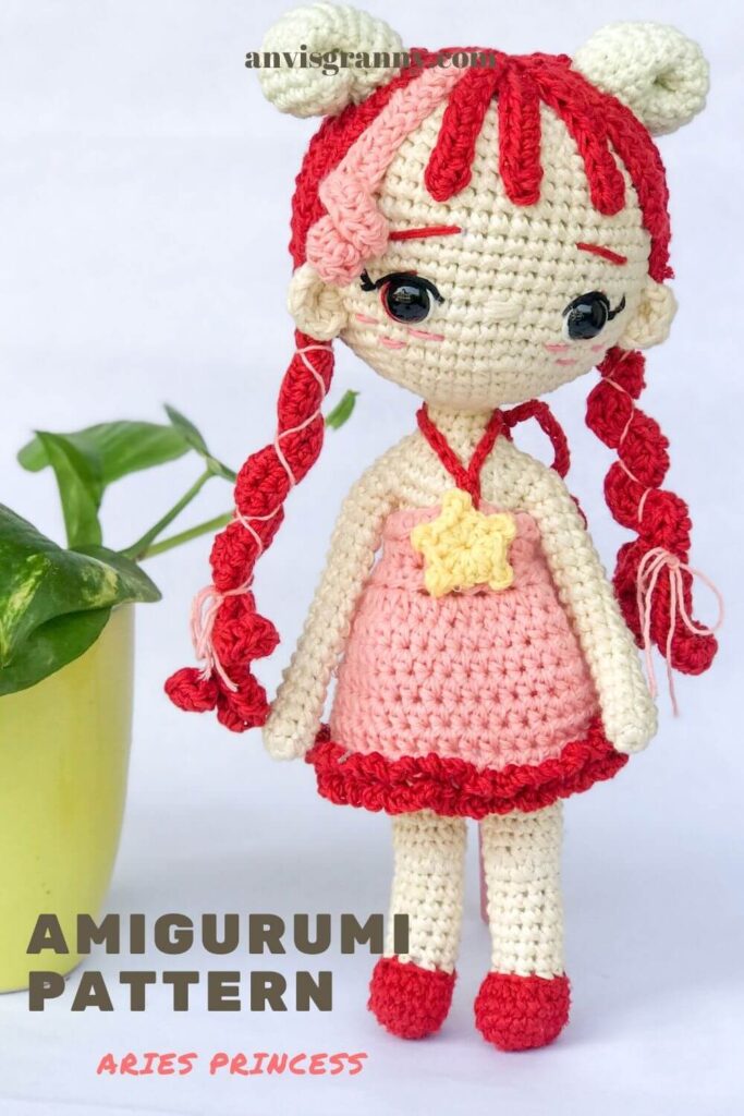 Aries zodiac amigurumi crochet doll pattern