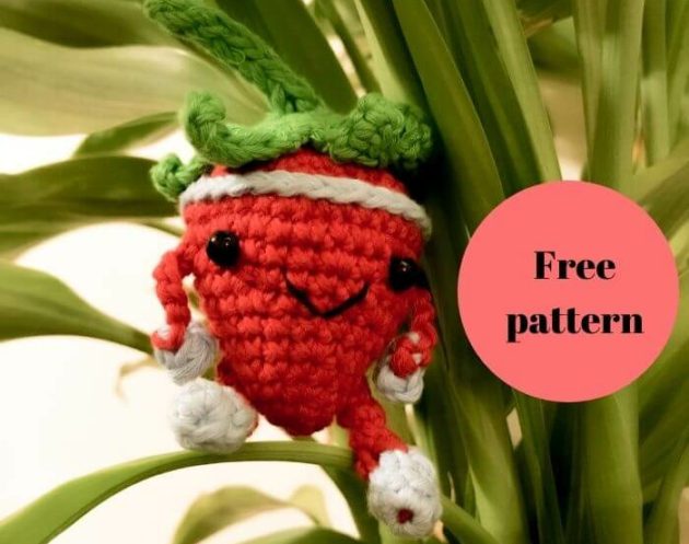 strawberry amigurumi crochet free pattern for beginners