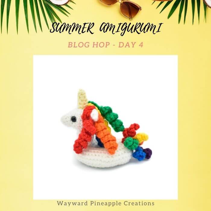 unicorn float amigurumi crochet toy for summer 