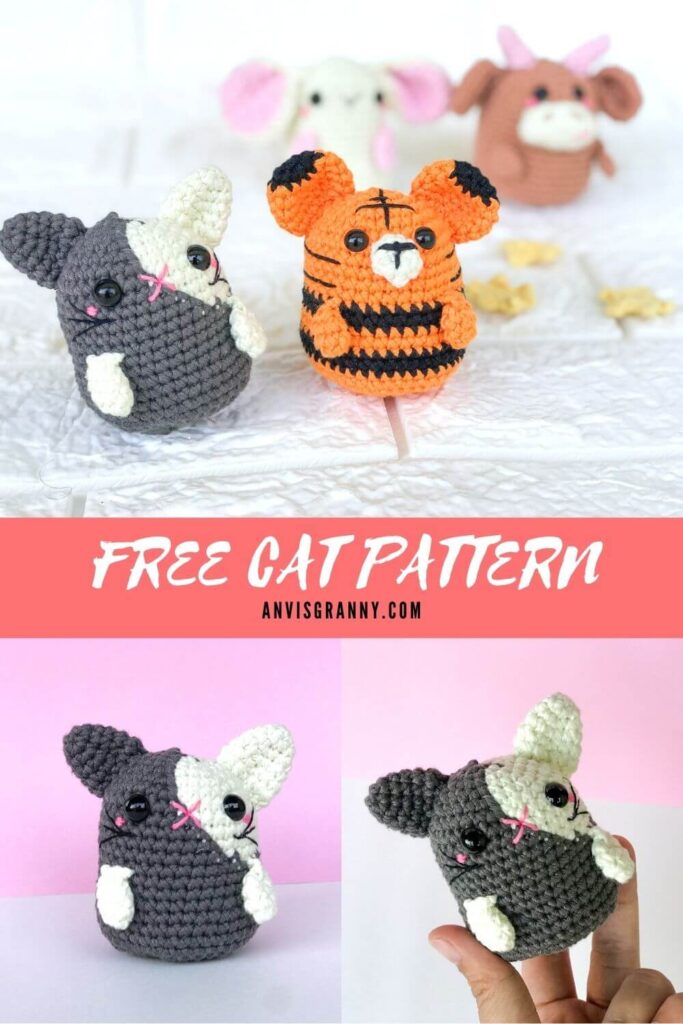 Free zodiac rabbit and cat amigurumi crochet pattern and video tutorial for beginners
