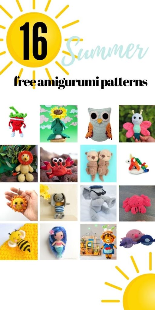 Cute summery free amigurumi crochet patterns for beginners