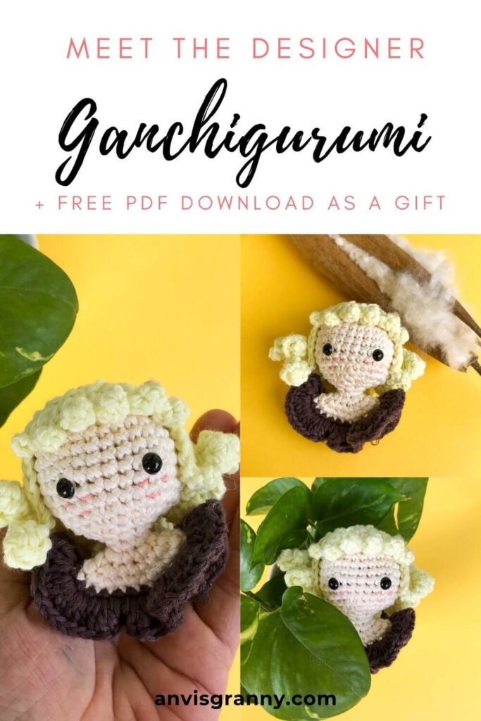 free doll head keychain amigurumi crochet pattern for beginners