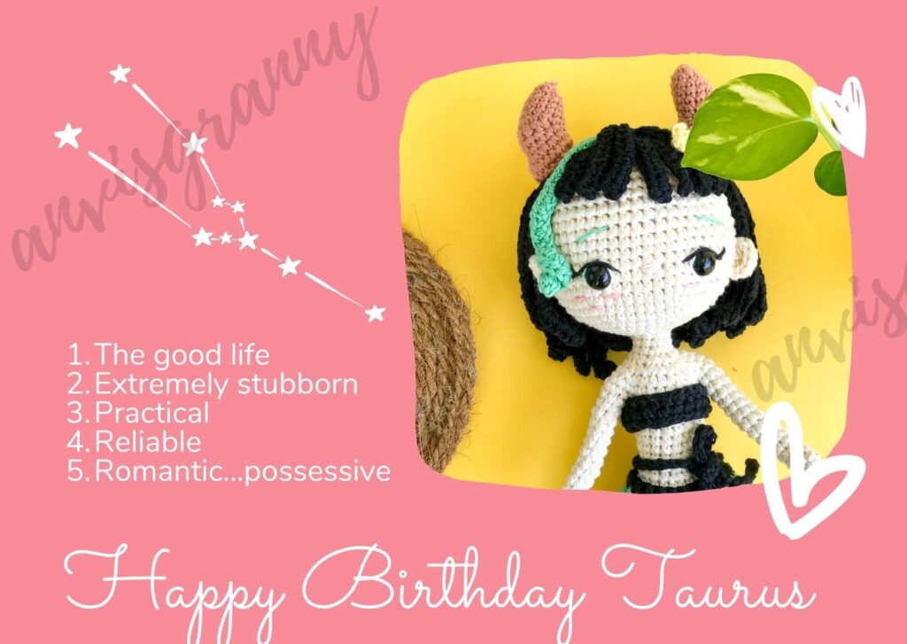 Taurus zodiac birthday card