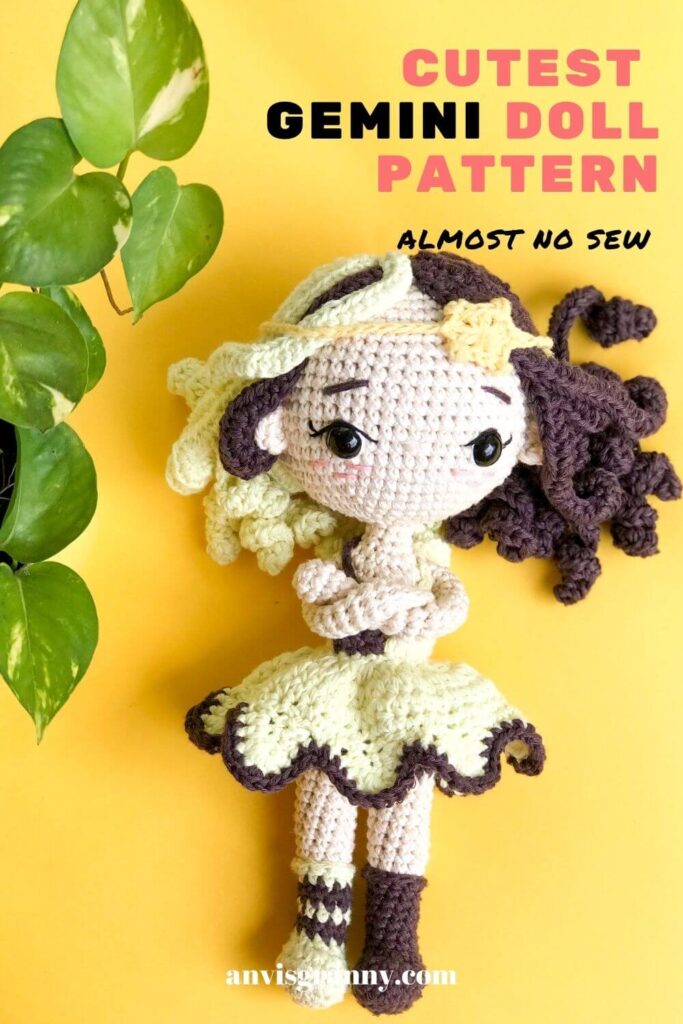 the most beautiful crochet zodiac gemini amigurumi doll pattern with many detailed photos