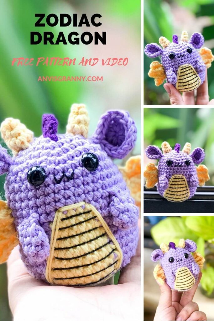 Free Zodiac Dragon amigurumi crochet pattern