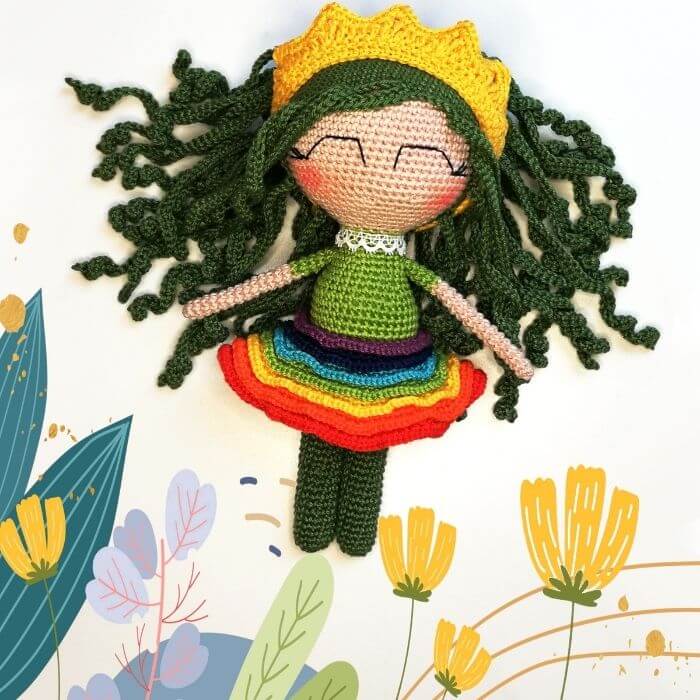 rainbow amigurumi doll crochet pattern