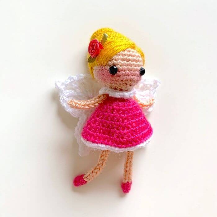flower fairy amigurumi doll keychain crochet pattern