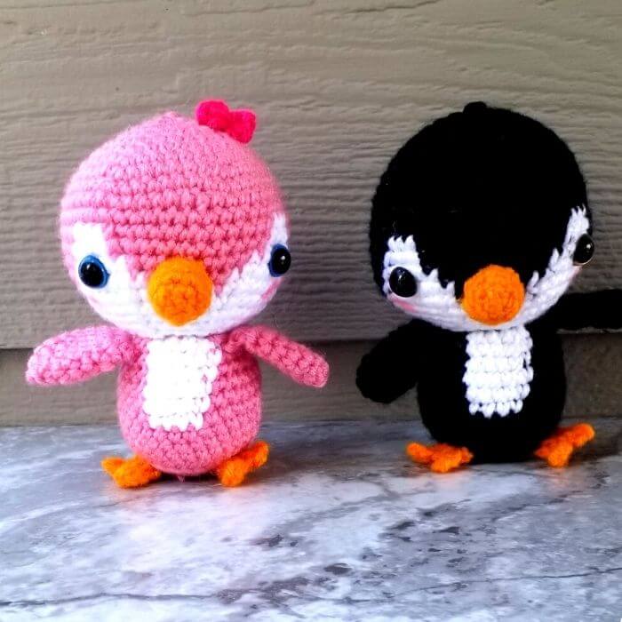penguin couple amigurumi toy pattern crochet