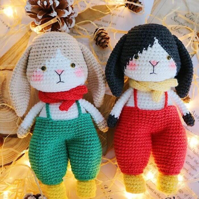 couple rabbit amigurumi crochet pattern