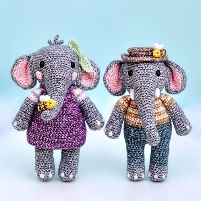 couple elephant amigurumi crochet pattern