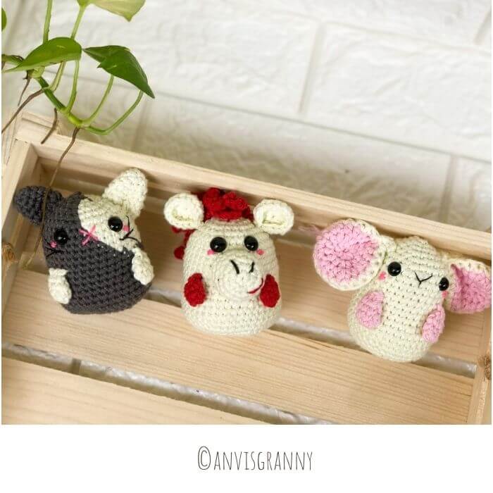 Bunny, Horse, Rat zodiac amigurumi crochet patterns