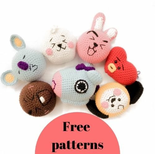 bt21 amigurumi crochet patterns free, Crochet BT21 Amigurumi Free Patterns &#8211; BTS Crochet Keychain Patterns
