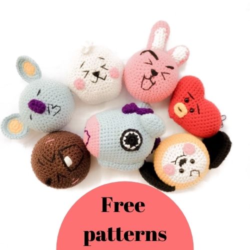 tata crochet pattern, Amigurumi BT21 Tata Free Crochet Pattern