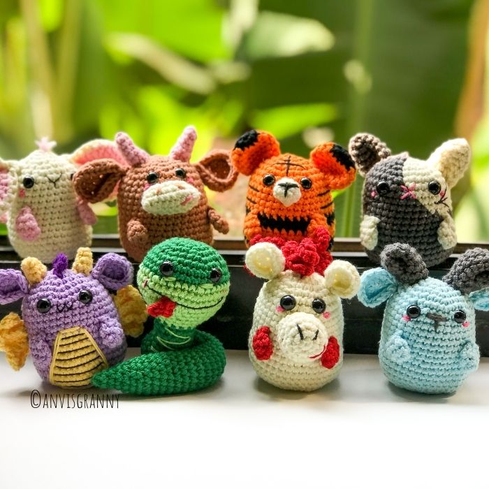 Chinese zodiac sign crochet amigurumi animal patterns