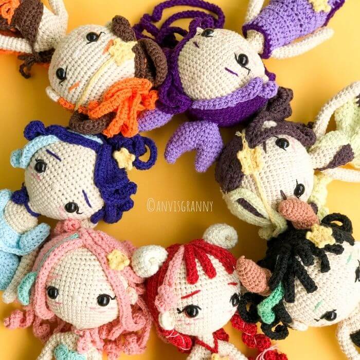 simply crochet zodiac calendar - zodiac sign amigurumi doll crochet patterns