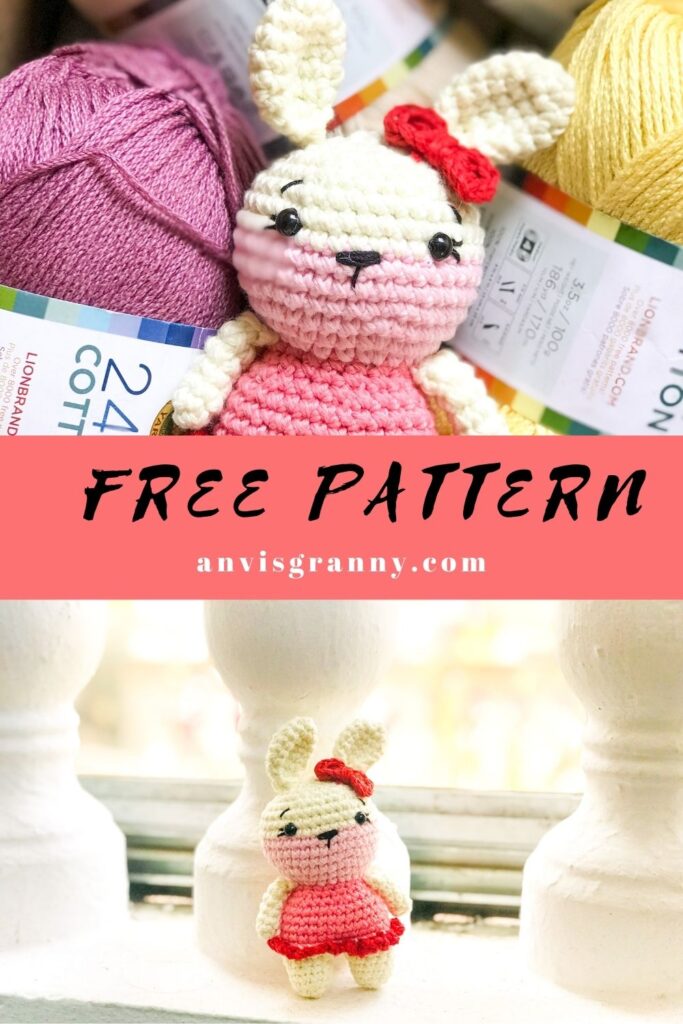 no sew easy crochet small bunny rabbit amigurumi pattern for beginners