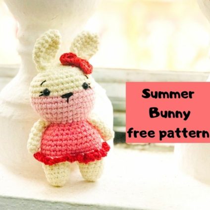 summer bunny with bikini amigurumi crochet pattern for beginners