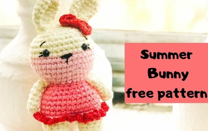 summer bunny with bikini amigurumi crochet pattern for beginners