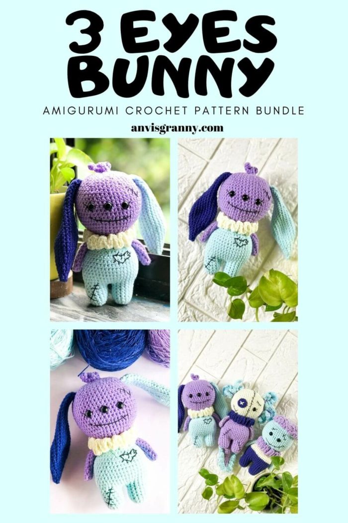 no-sew voodoo bunny Halloween amigurumi crochet pattern for beginners