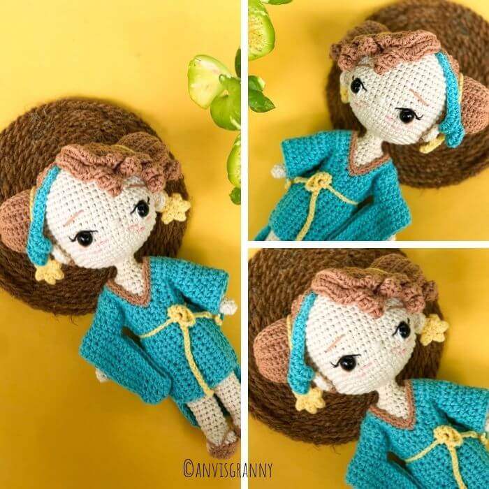 Zodiac sign Libra princess amigurumi doll crochet pattern