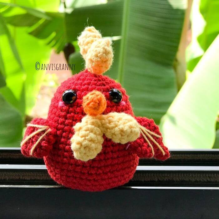 Chinese zodiac sign rooster crochet amigurumi toy pattern