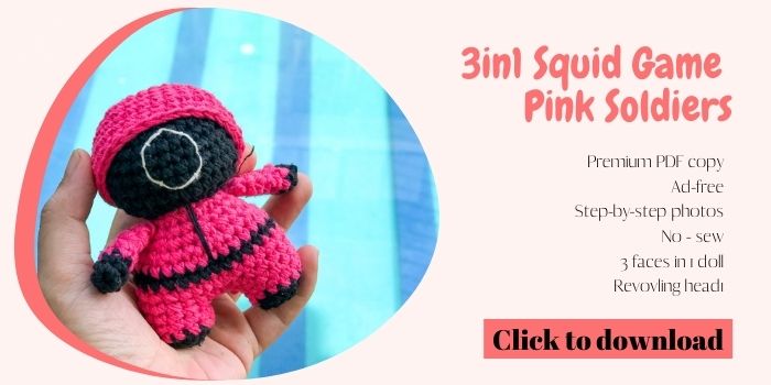 Squid Game Pink Soldier crochet pattern free - Website optin