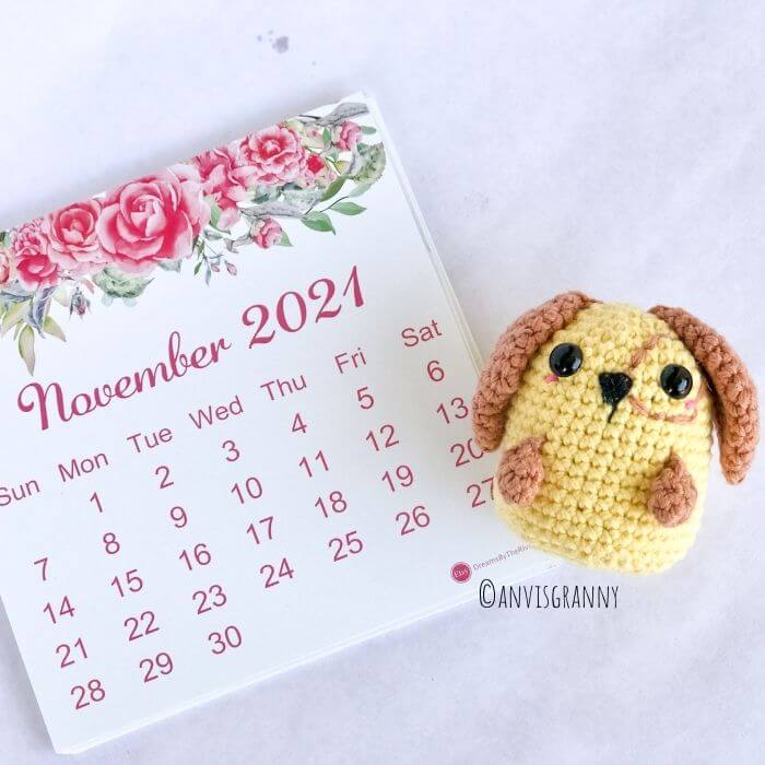 crochet birthday gift for November or Year of Dog