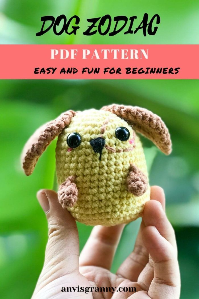 Easy and fun yarn stash-bursting dog crochet pattern for beginners