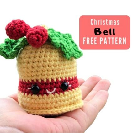 Christmas bell ornament amigurumi crochet pattern free