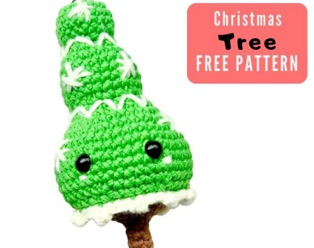 Christmas tree ornament amigurumi crochet pattern free