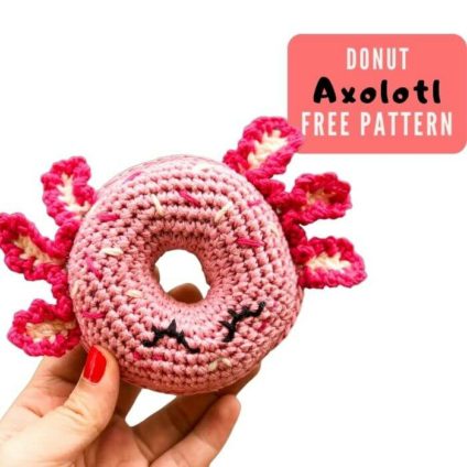 donut axolotl crochet toy