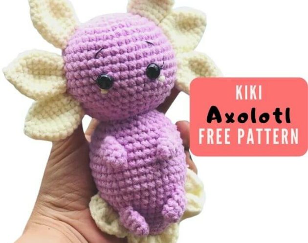 kiki the kawaii axolotl crochet toy